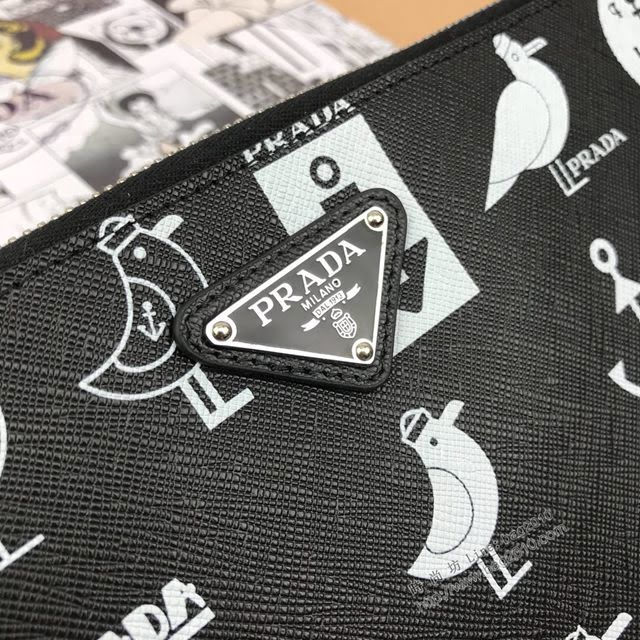 prada手包 普拉達2020最新款限量版手包 2NH005 Prada海鷗徽標圖案手拿包  pyd2411
